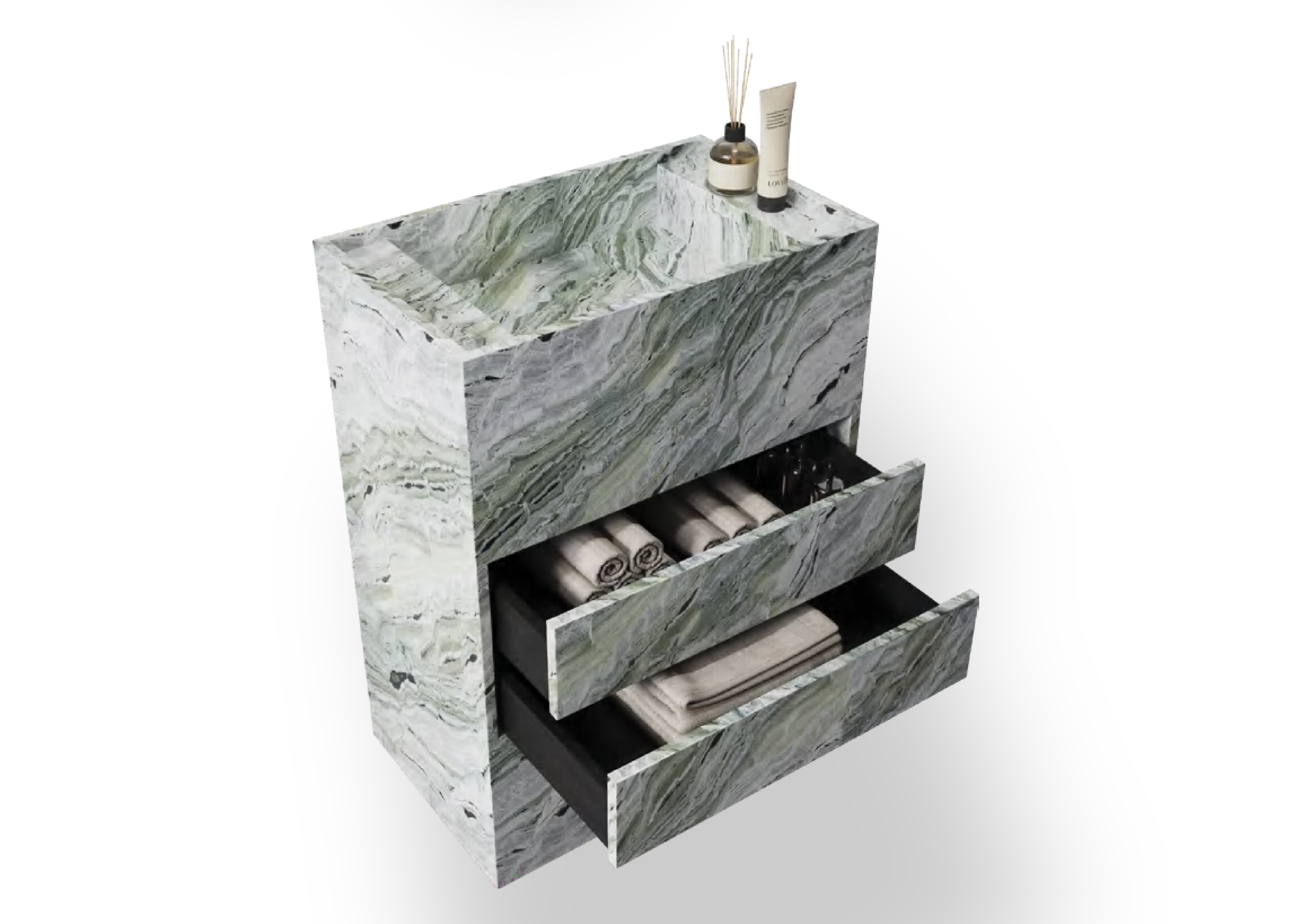 Lusso Marble Basin with Draws
