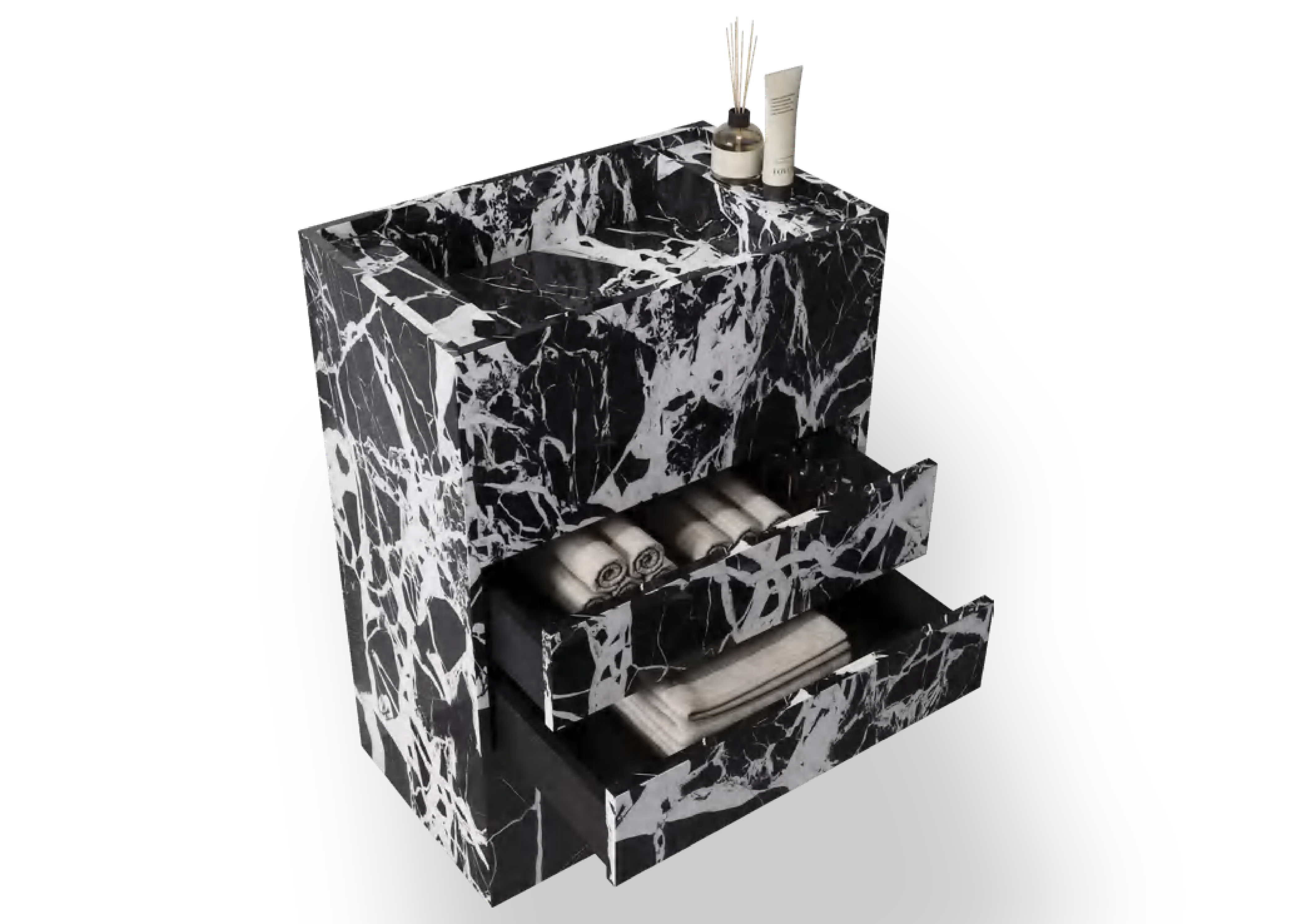 Lusso Marble Basin with Draws
