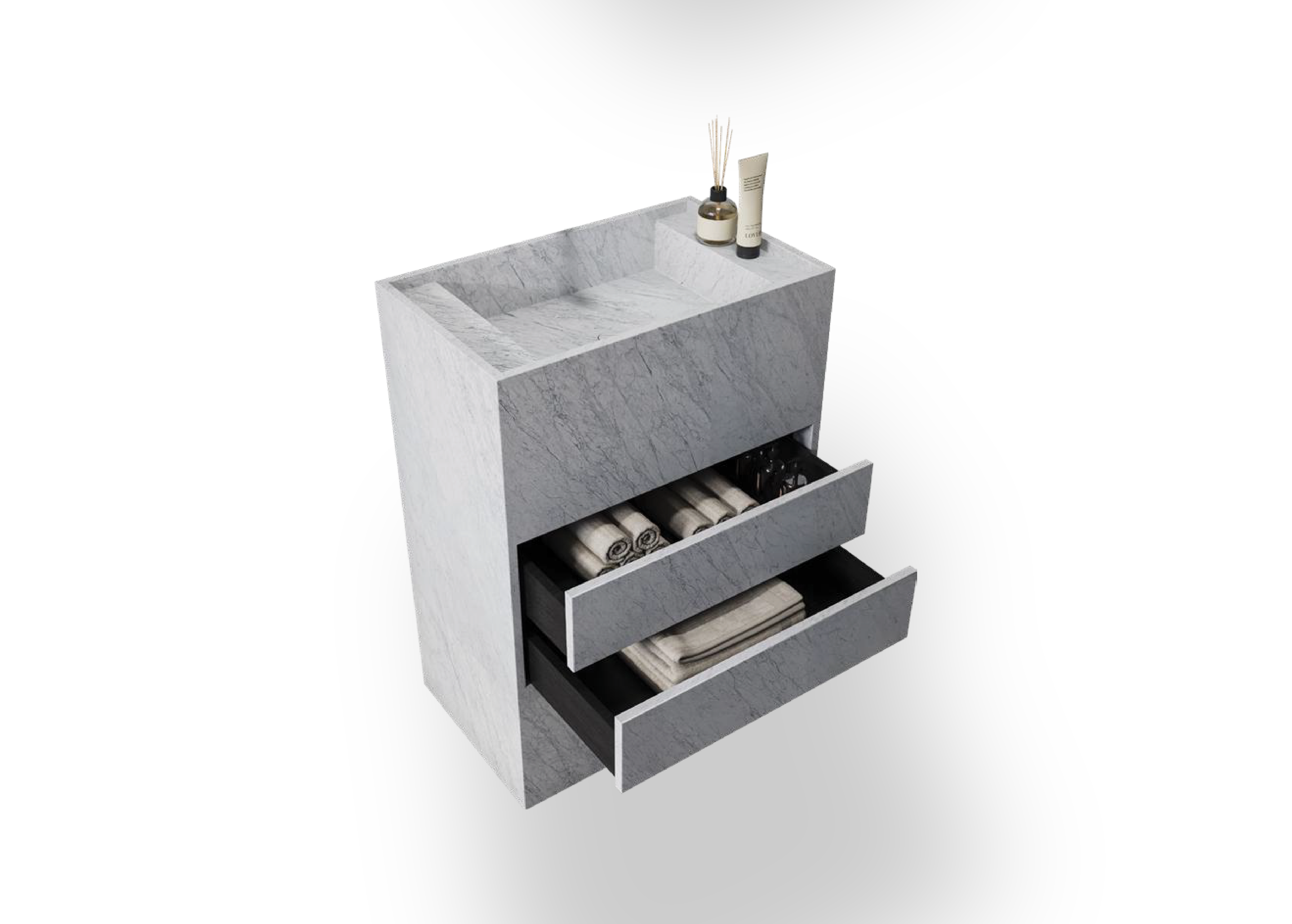 Lusso Marble Basin with Draws